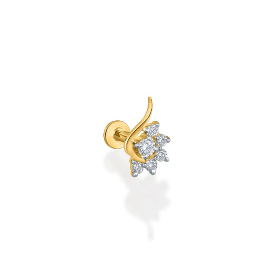 Elegant diamond nose pin