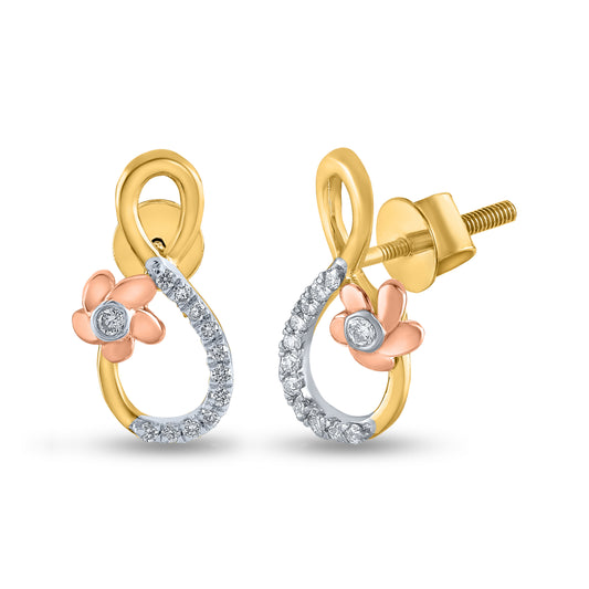 Diamond Gleam Gold Studs